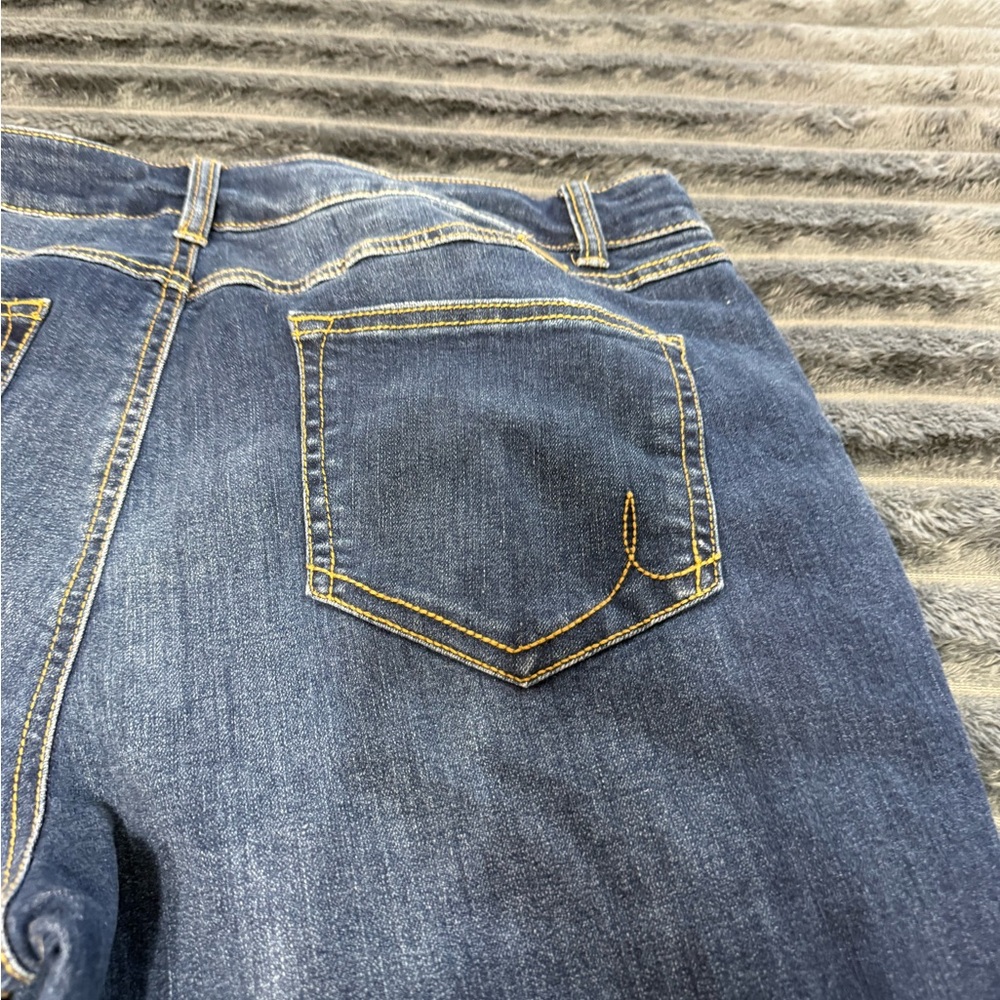 INC International Concepts Blue Frayed Wide Leg Jeans - Picture 6 of 7